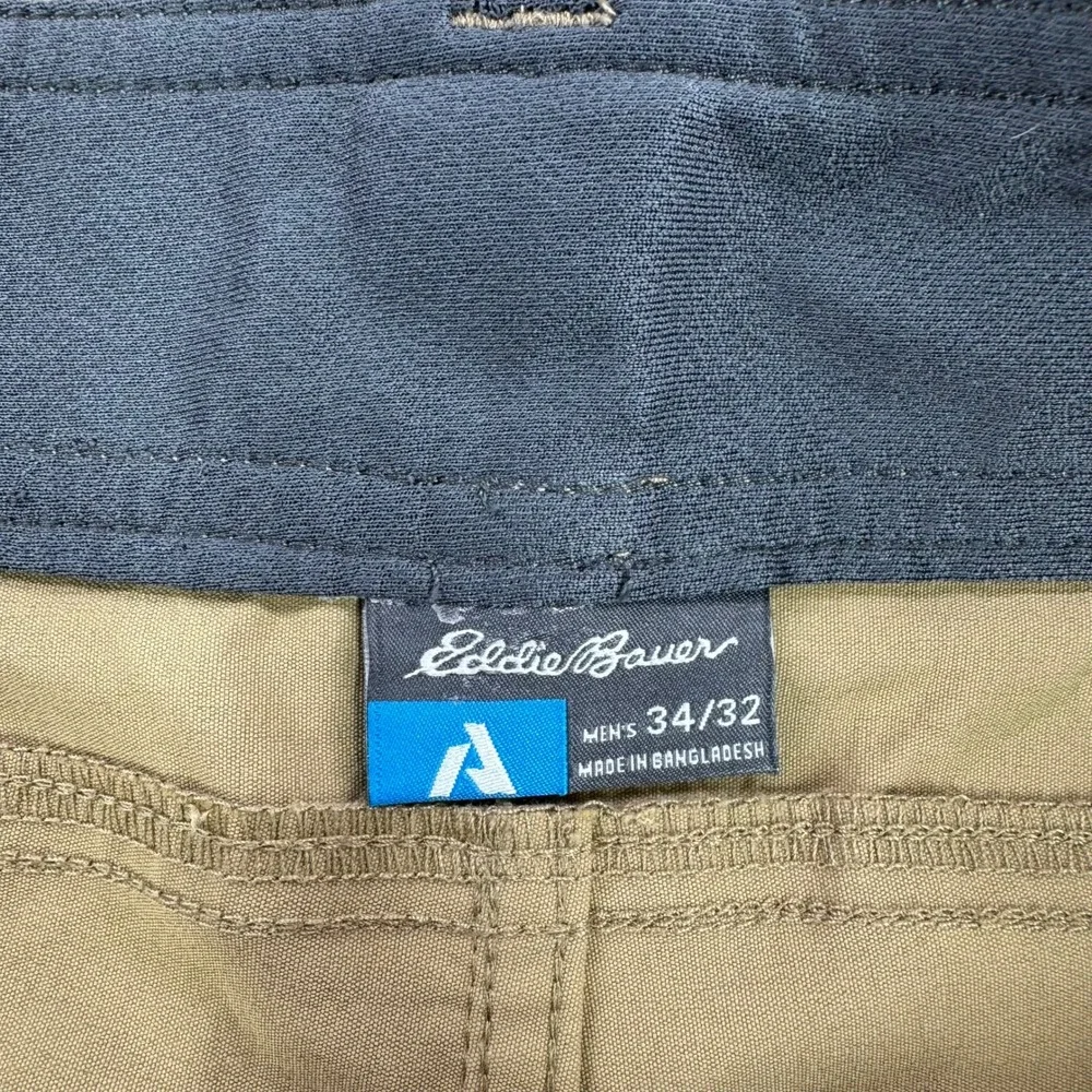 Eddie Bauer First Ascent Guide Pro Hiking Pants Mens 34x32 Tan Nylon Stretch
